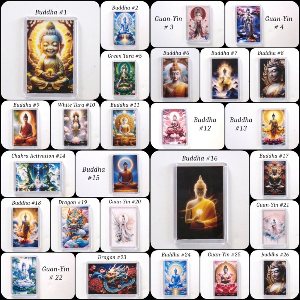 Acrylic Fridge Magnets Buddha Guan‑Yin Dragon Tara Spiritual Decor Gift Handmade